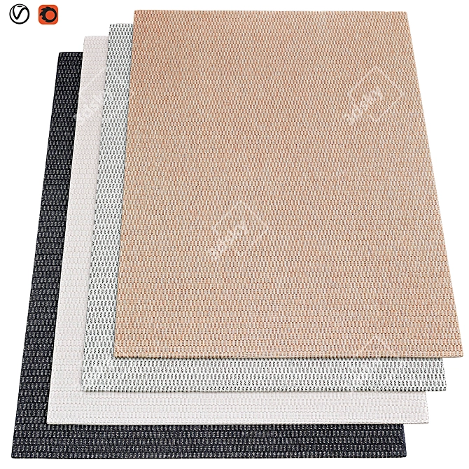 Luxe Textured Carpets 3D model image 1