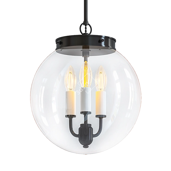 Modern Glass Globe Pendant Light 3D model image 1