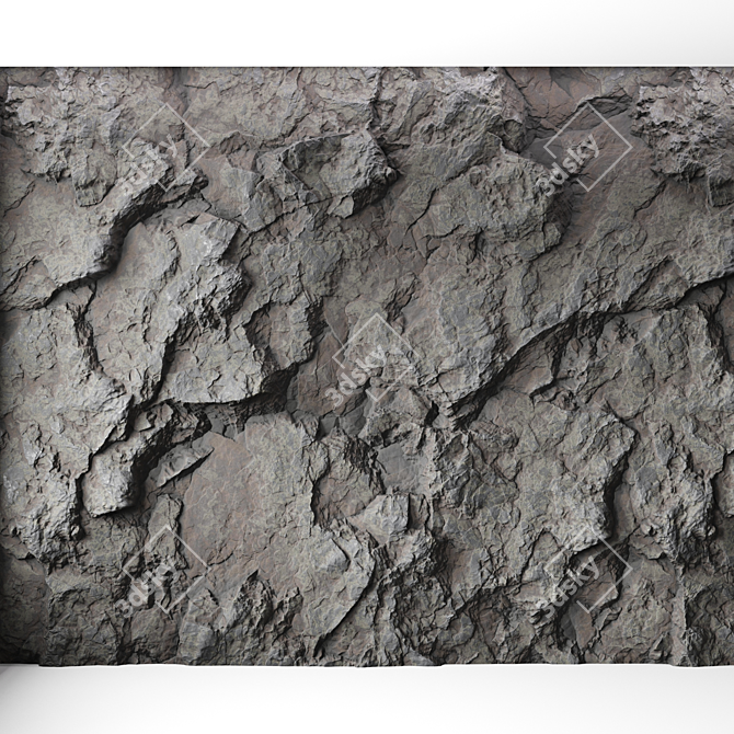 Seamless Rock Cliff Wall Texture 3D model image 1