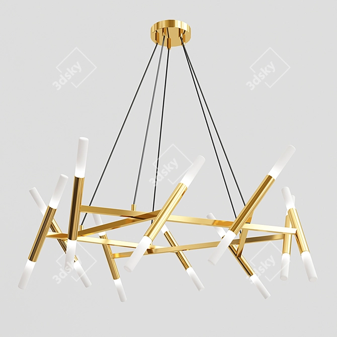 Sleek LED Luminary Chandelier 3D model image 1