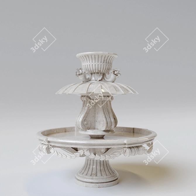 Elegant Marble Fountain: 2017 Corona Render 3D model image 1