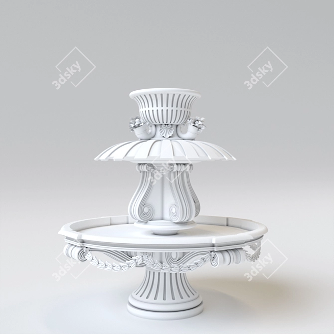 Elegant Marble Fountain: 2017 Corona Render 3D model image 2