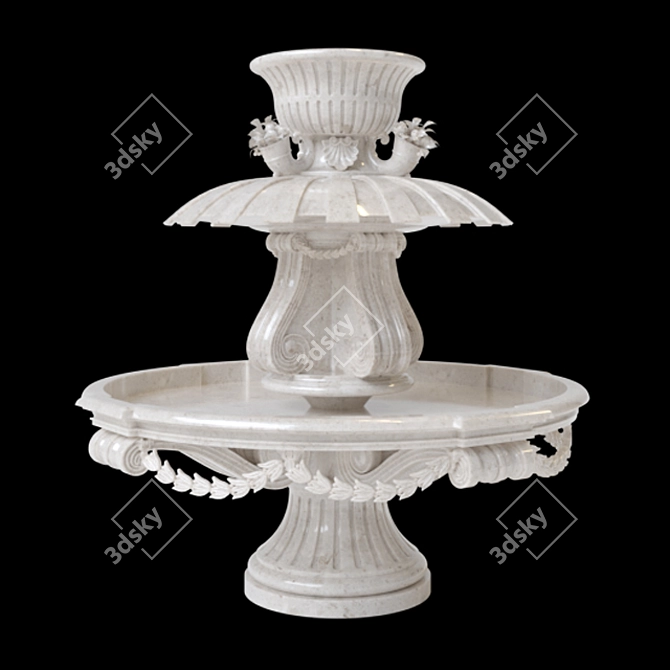 Elegant Marble Fountain: 2017 Corona Render 3D model image 5