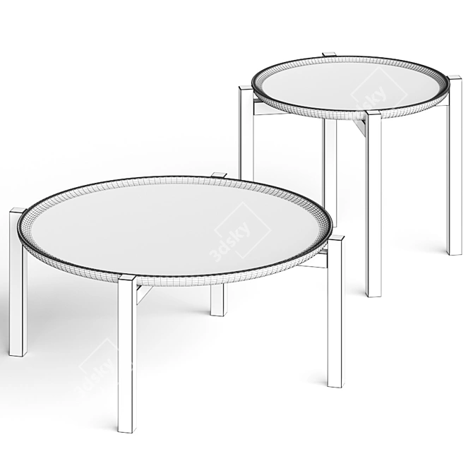 Sleek Gong Coffee Tables 3D model image 2