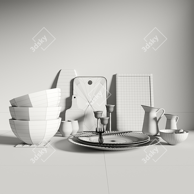STRIMMIG Cookware Set: Stylish & Functional 3D model image 5