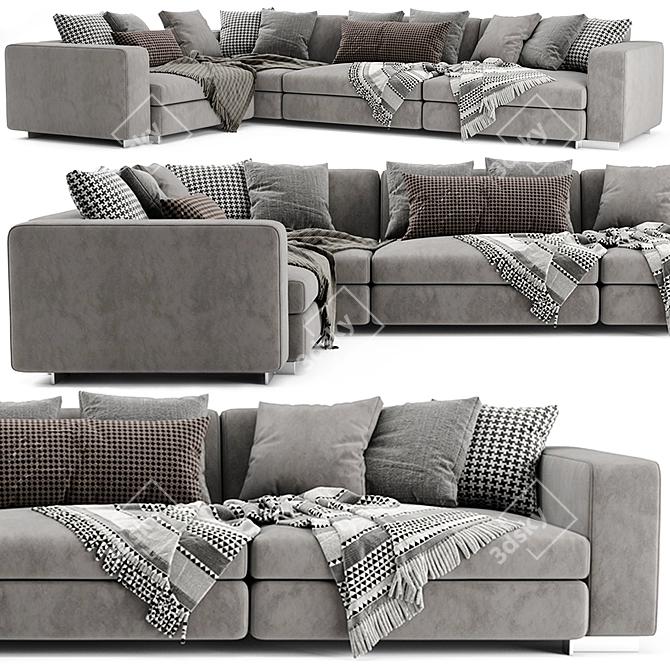 Modern Molteni & C Turner L-Shaped Sofa 3D model image 1