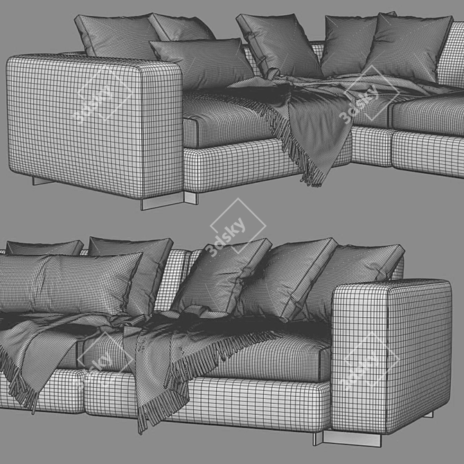 Modern Molteni & C Turner L-Shaped Sofa 3D model image 4