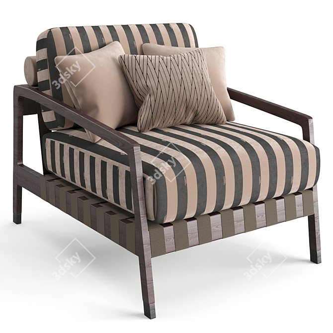 Luxurious Fendi Casa Versilia Armchair 3D model image 2