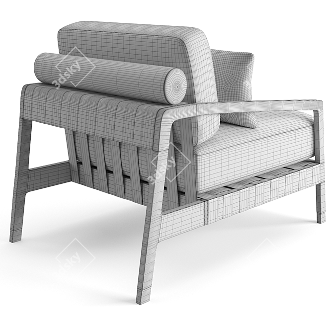 Luxurious Fendi Casa Versilia Armchair 3D model image 6
