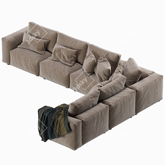 Luxury Coco Republic Soren Large Modular Sofa 3D model image 6