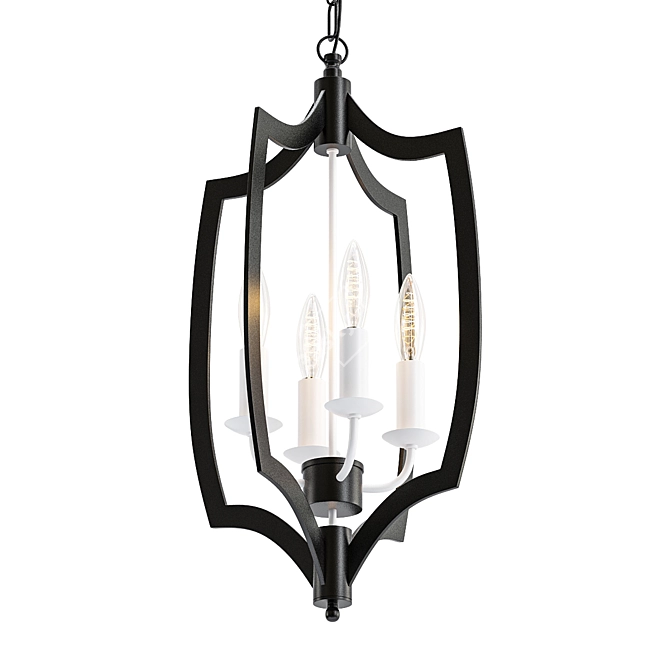 Elegant Black Pendant Light 3D model image 1