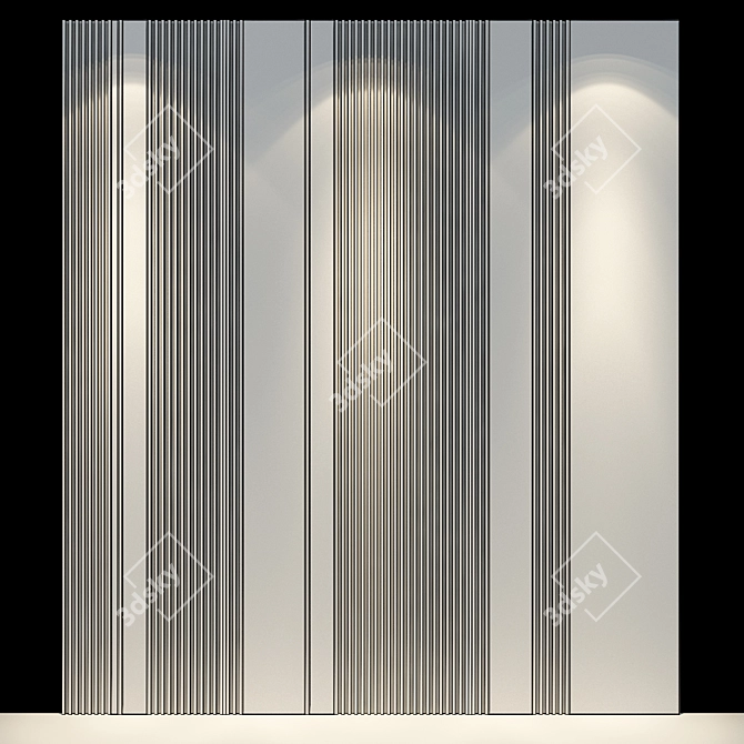 Elegant Geometric Wall Panel 3D model image 2