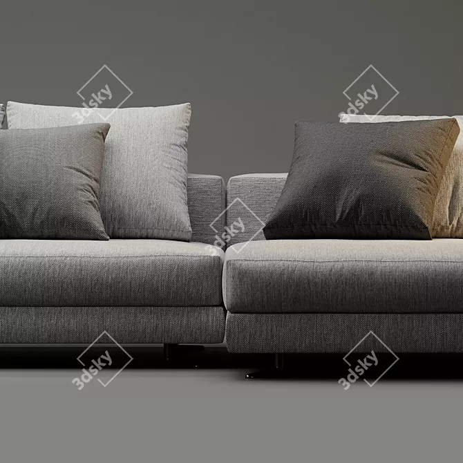 Sleek Minotti White Sofa 3D model image 2