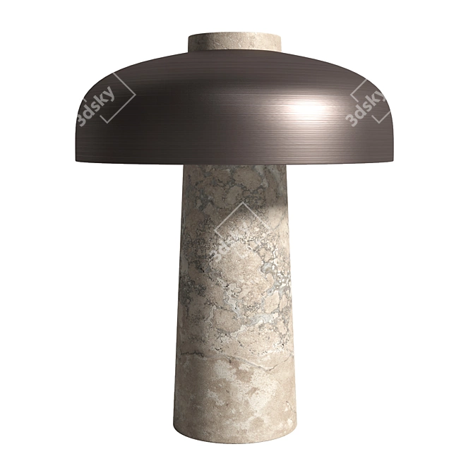 Sleek Travertine Bronze Table Lamp 3D model image 1
