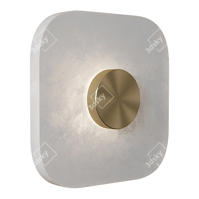 Modern Square Alabaster Wall Lamp 3D model image 1