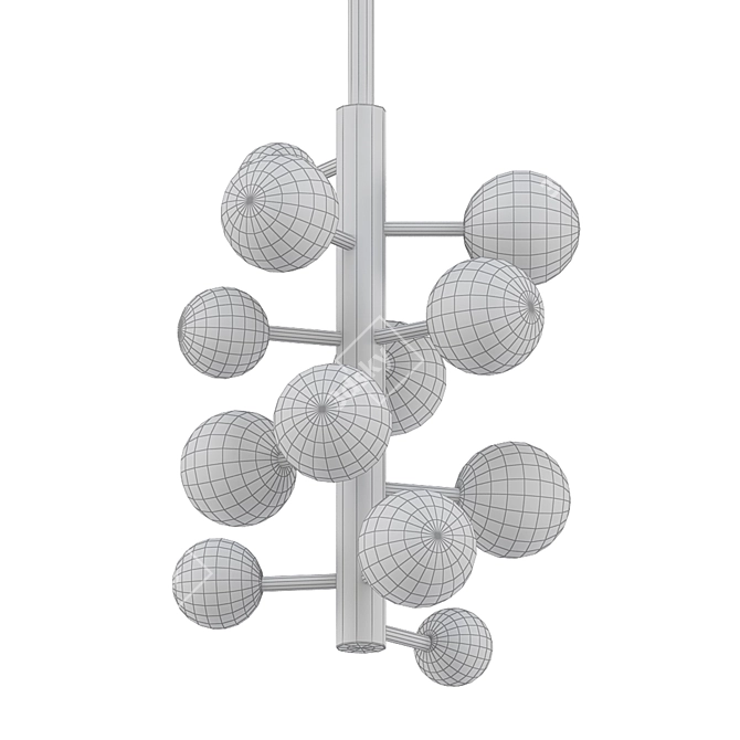 Glamorous Orb Light Fixture 3D model image 2