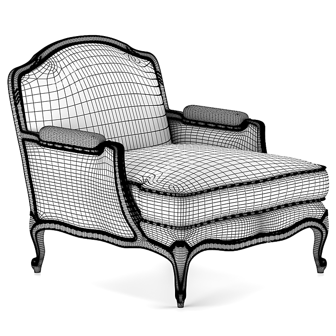 Vintage Style Armchair: Classic Elegance 3D model image 6