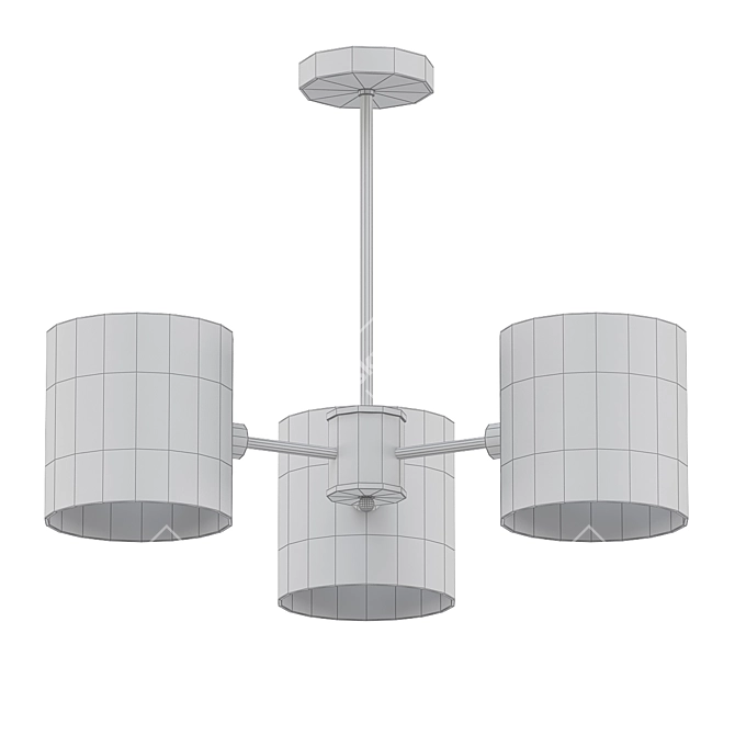 Smoke Grey Glass Chandelier 3D model image 2