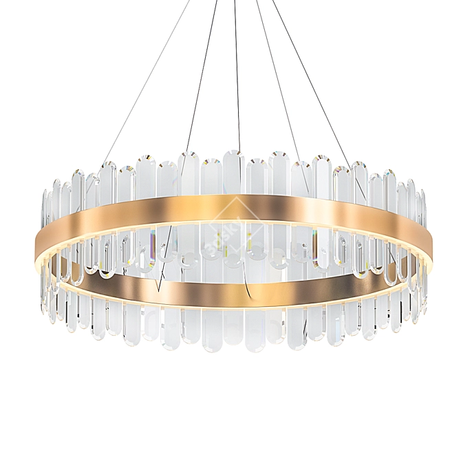 Luxurious Gold Halo Chandelier 3D model image 1