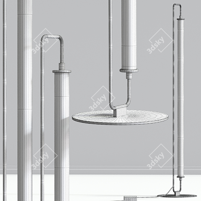 Title: Sleek Metal LED Floor Lamp 3D model image 2