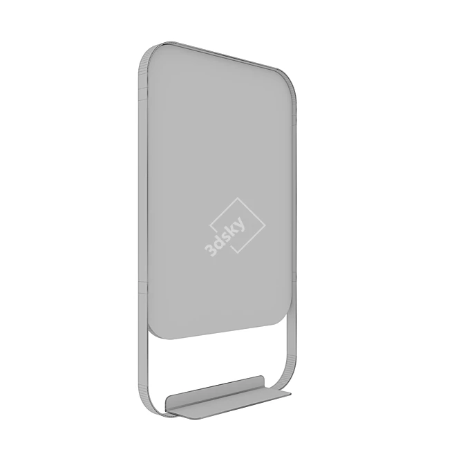 Iron Frame Rectangular Mirror with Shelf 3D model image 3