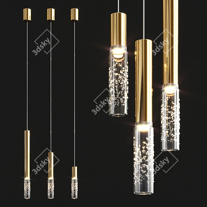 Elegant Glass Pendant Beam Stick 3D model image 1