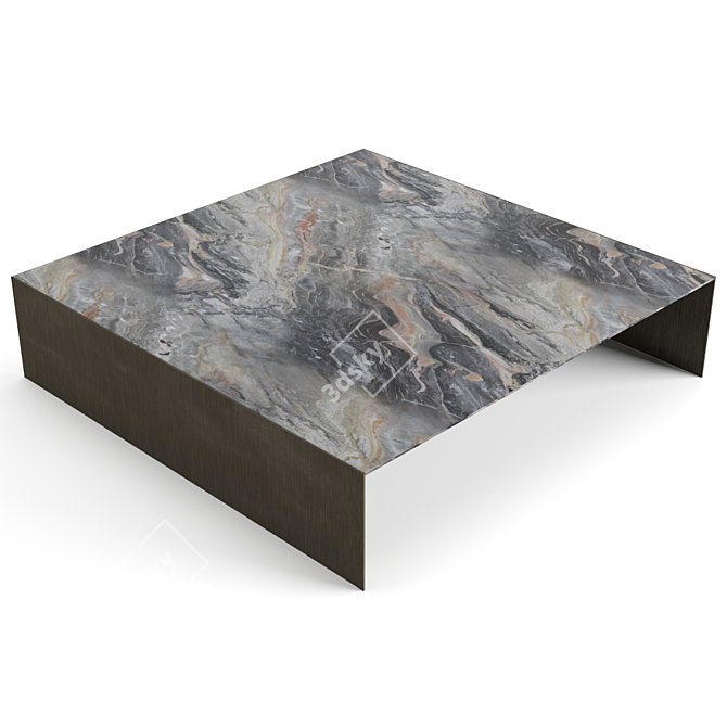 Luxury Marble Coffee Table Set 3D model image 4