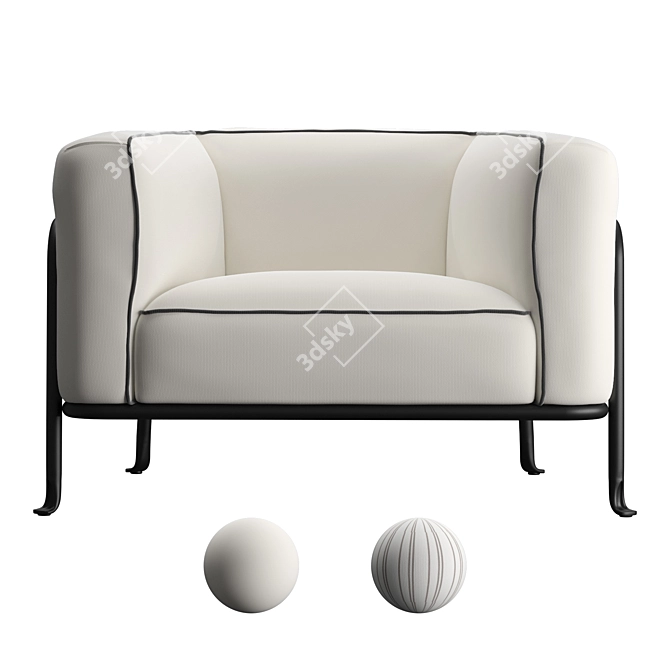 Borea Armchair: Comfort and Style 3D model image 2