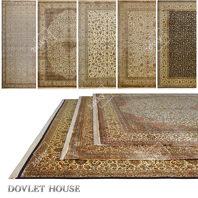 DOVLET HOUSE Silk Carpets Set 3D model image 1