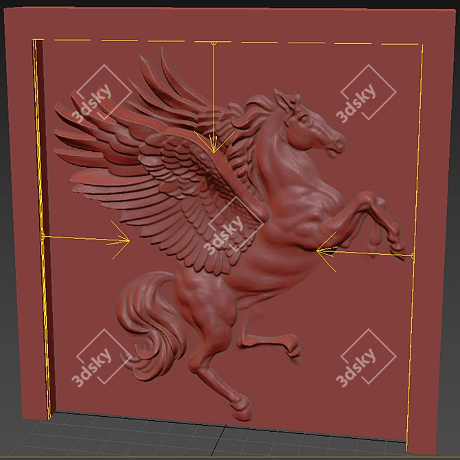 Equestrian Wall Stone | 3D Model & Rendering 3D model image 3