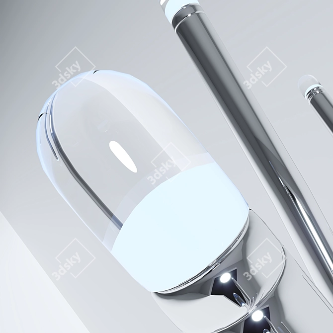 Sleek Chrome Table Lamp 3D model image 2