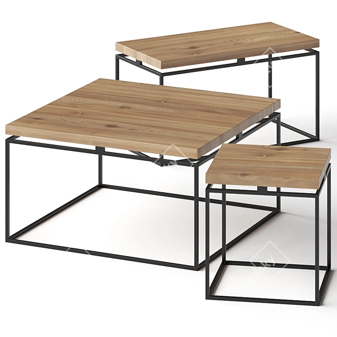 Sleek Graphix Coffee Tables 3D model image 2