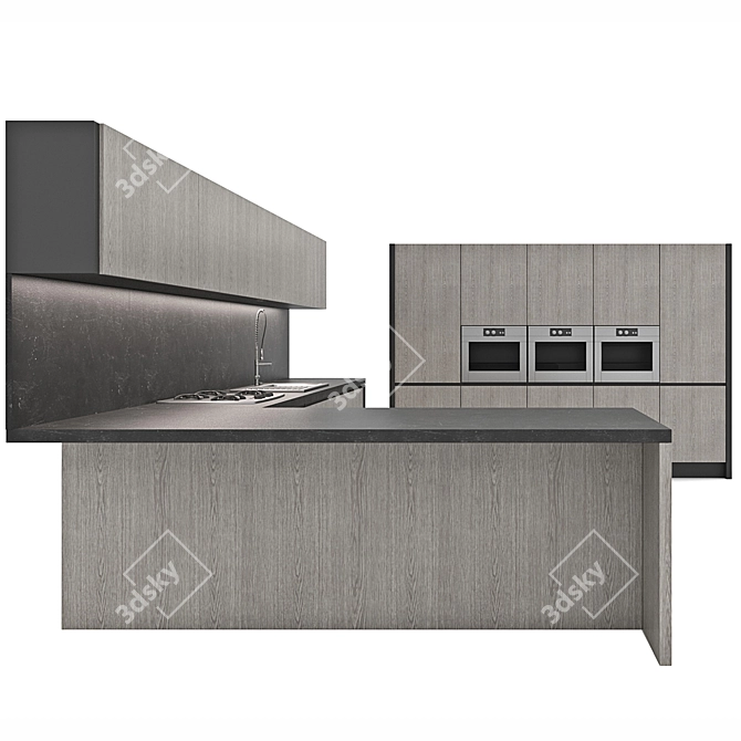 Modern Kitchen Set: ALEA - Stylish and Functional 3D model image 2