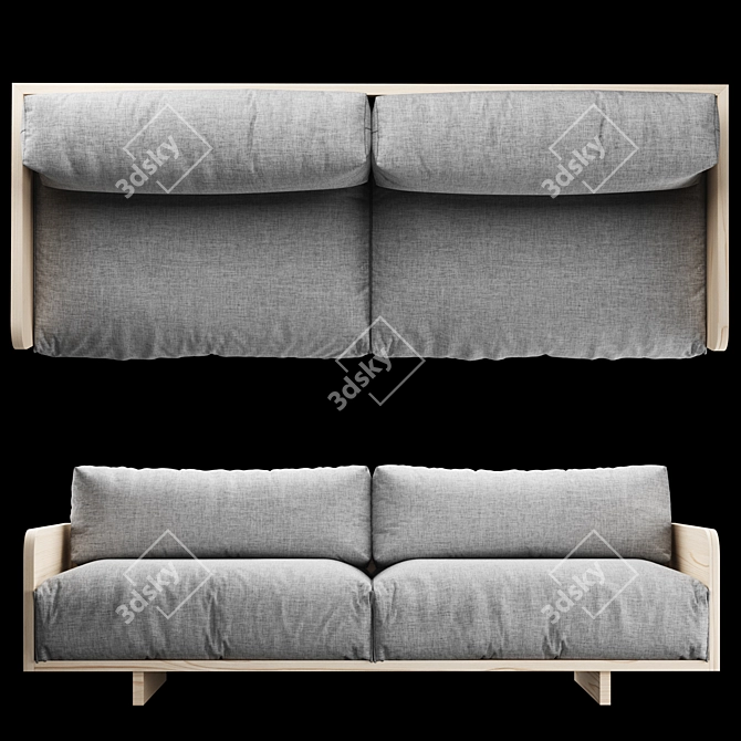 Carter Custom Sofa: Los Angeles-Made Comfort 3D model image 2