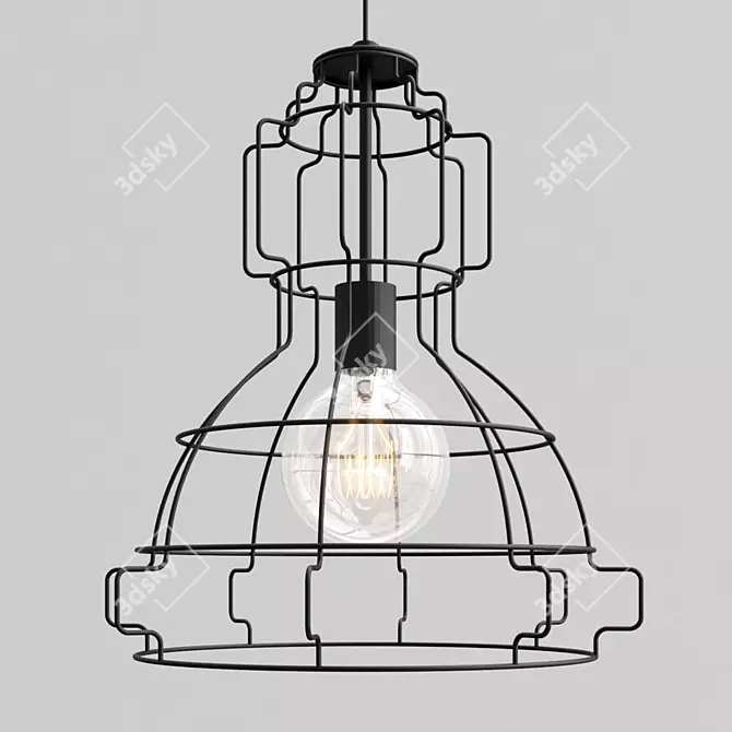 Modern Industrial Pendant Light - Lussole Loft Madison 3D model image 1