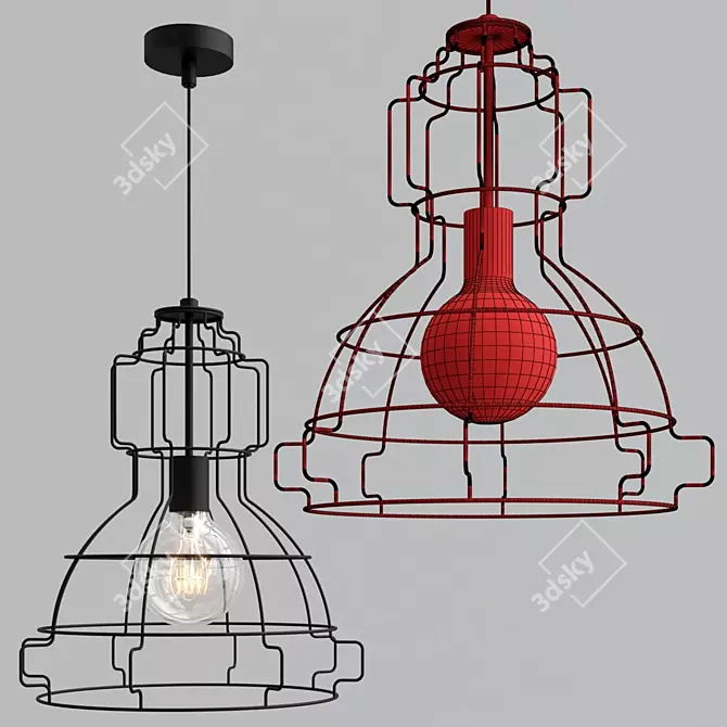 Modern Industrial Pendant Light - Lussole Loft Madison 3D model image 2