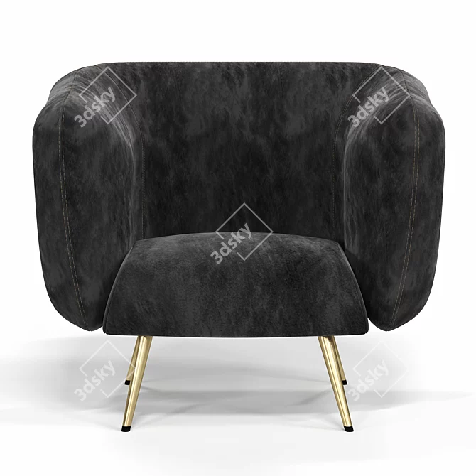 Harlow Gray Chair: Stylish and Comfortable 3D model image 2