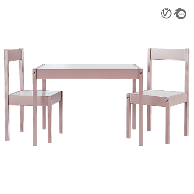 IKEA LÄTT Kids' Table Set 3D model image 3