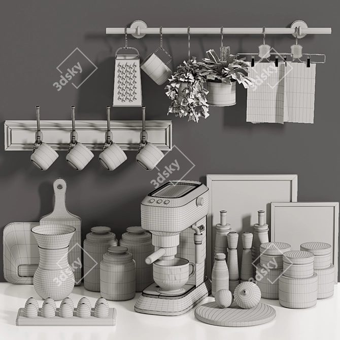 Kitchen Decorative Shelf Accessories 3D model image 5