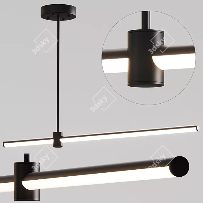 Modern Black Hanging Lamps 3D model image 1