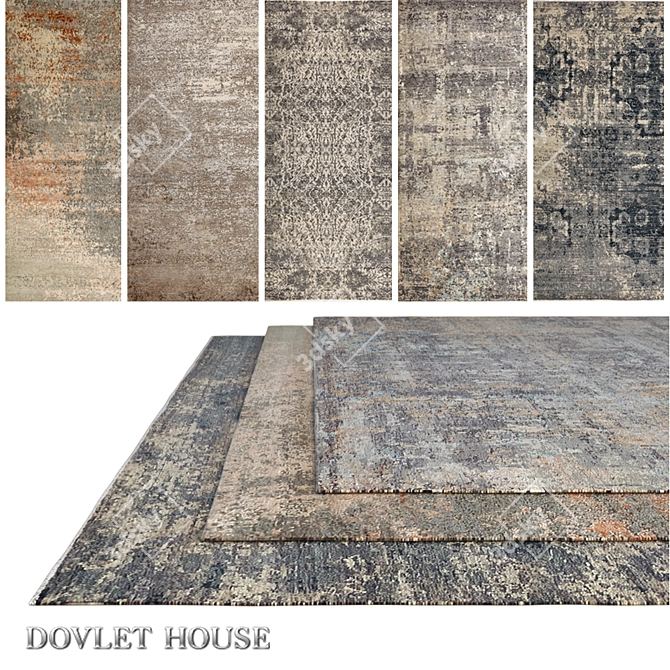 Luxury Carpets Set by DOVLET HOUSE (744) 3D model image 1