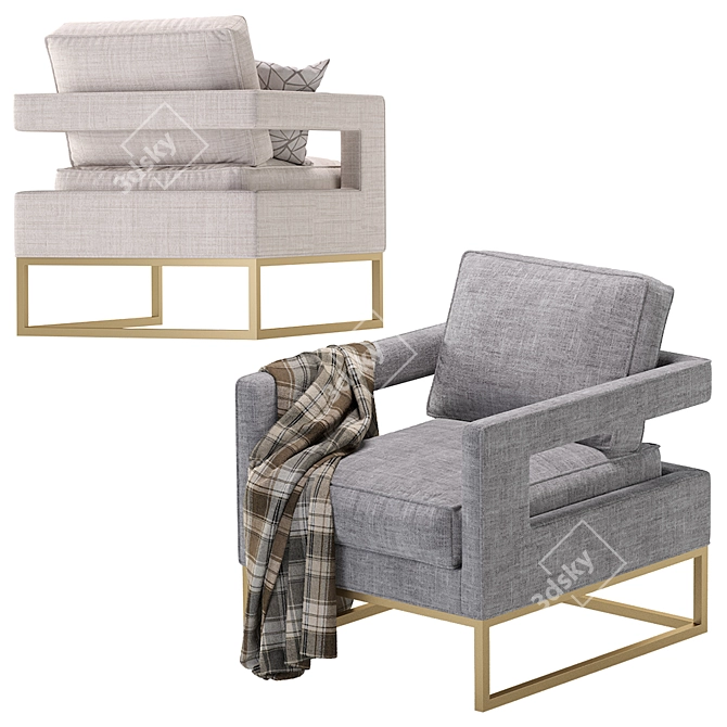 Elegant Berkley Armchair for Comfortable Living 3D model image 2