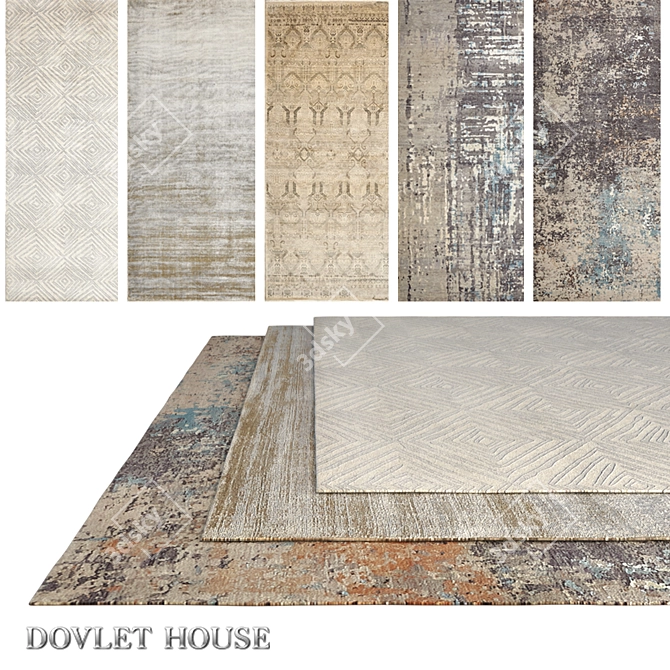 DOVLET 5-Piece Carpets - Part 746 3D model image 1