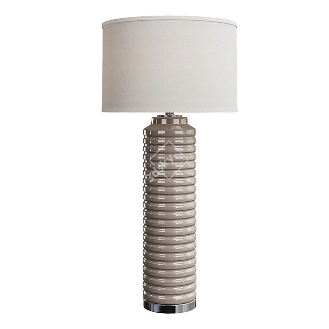 Sleek Ribbed Cylinder Lamp 3D model image 1