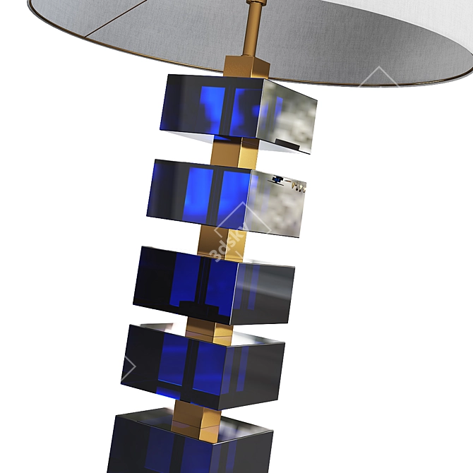 Natural Brass Table Lamp, Lacquered Finish 3D model image 2