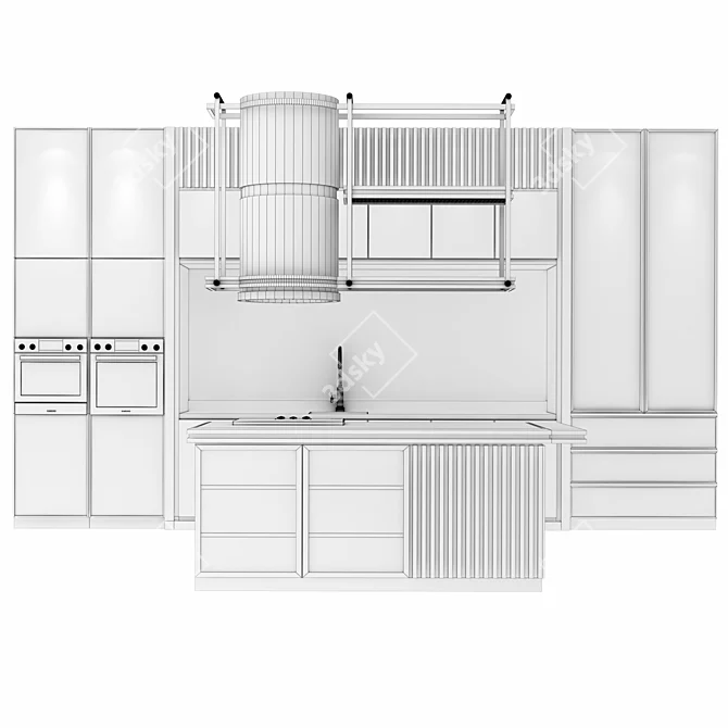 Modern Kitchen Set: 3D Model 3D model image 5