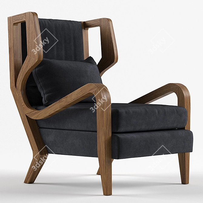 Elegant Teak Chair: Carol 3D model image 1