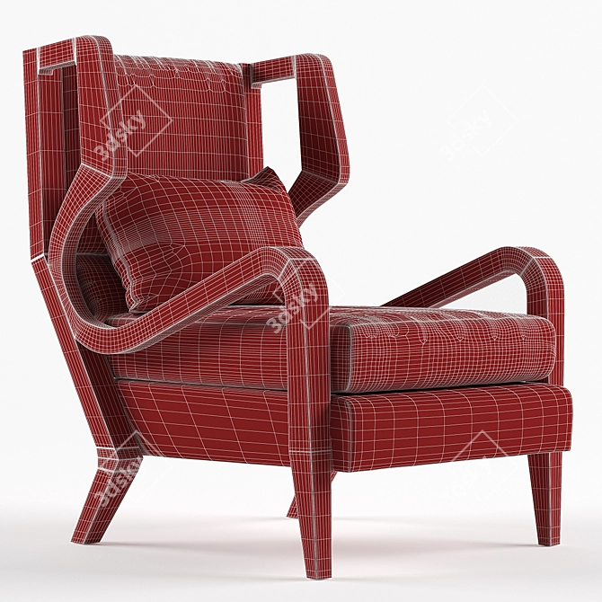 Elegant Teak Chair: Carol 3D model image 3