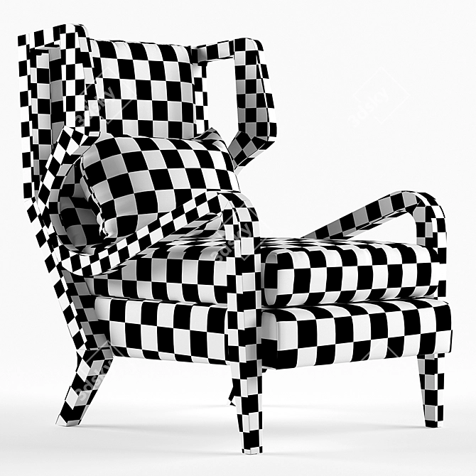 Elegant Teak Chair: Carol 3D model image 5