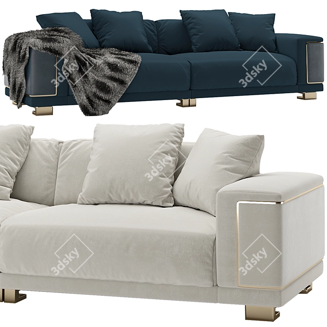 Icon Lite Sofa: Elegant Geometric Design 3D model image 1